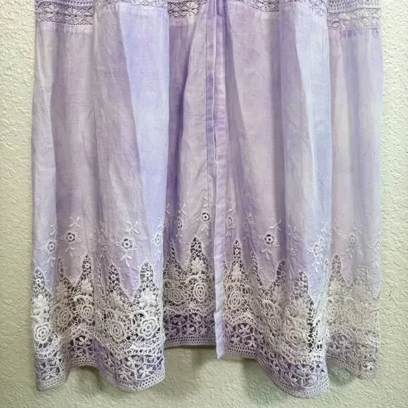 Love Shack Fancy Dress Womens Beth Midi Tie Dye Lace Vacation Resort Boho - Picture 8 of 14